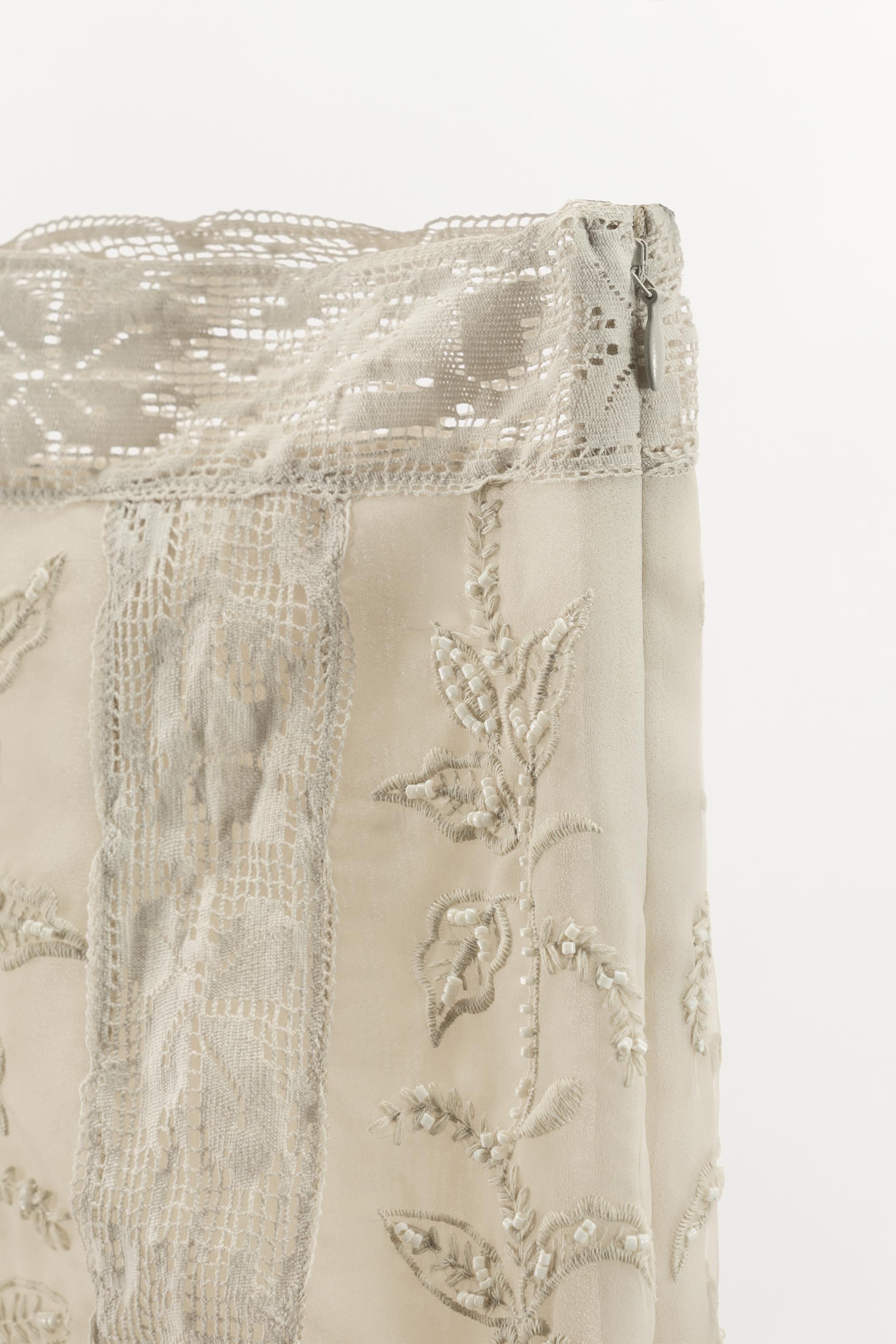 BEADED EMBROIDERED ORGANZA SKIRT